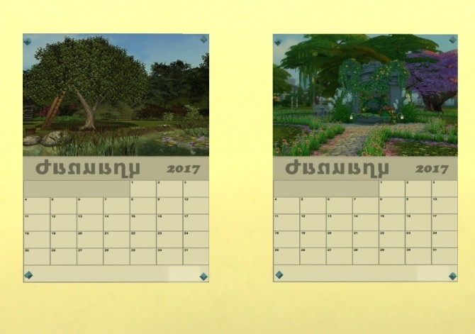 Sims 4 2017 Calendar by Greenplumbbob at Mod The Sims