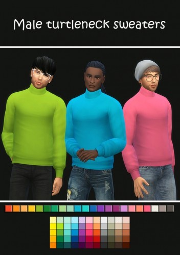 Male Turtleneck Sweater at Maimouth Sims4 » Sims 4 Updates
