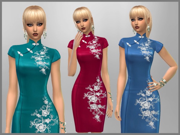 Sims 4 Oriental Dress by SweetDreamsZzzzz at TSR