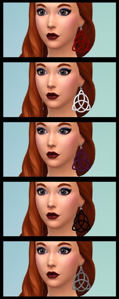 Sims 4 Triquetra earrings by cowplant simmer at Mod The Sims
