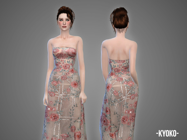 Sims 4 Kyoko gown by April at TSR