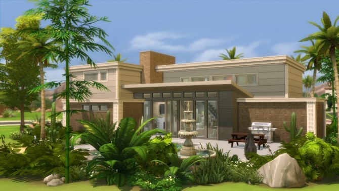 Sims 4 Mid Century Breeze house by TVRdesigns at TSR
