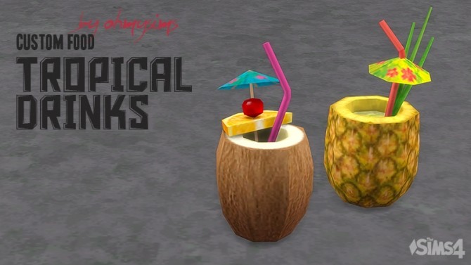 Sims 4 Tropical Drinks by ohmysims at Mod The Sims