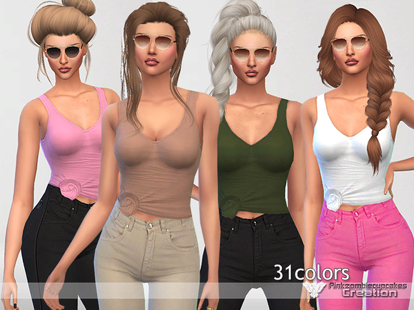 Sims 4 Soft Tank Top by Pinkzombiecupcakes at TSR