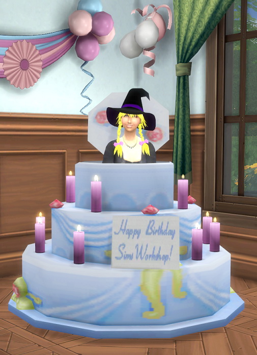 Sims 4 (Un)Official SimsWorkshop Birthday Cake by BigUglyHag at SimsWorkshop