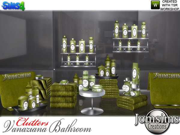 Sims 4 Vanaziana bathroom clutters by jomsims at TSR