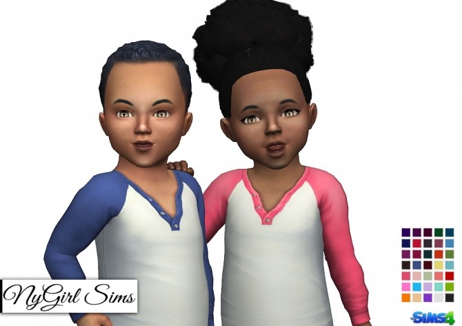 Sims 4 Long Sleeve Toddler Henley at NyGirl Sims