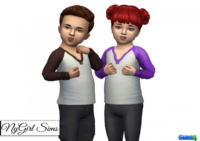 Sims 4 Long Sleeve Toddler Henley at NyGirl Sims