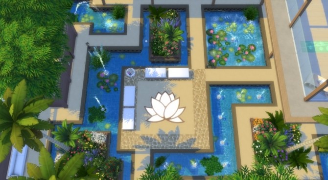 Sims 4 Le lotus blanc Spa by Pyrénéa at Sims Artists