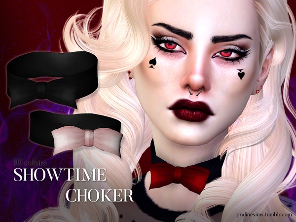 Sims 4 Showtime Choker by Pralinesims at TSR