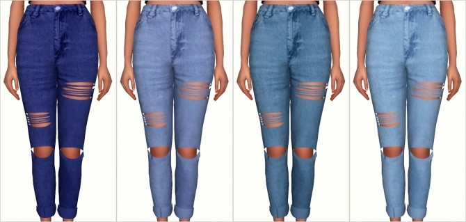 Sims 4 Thelifeofaplumbobs Ripped Jeans converted at Elliesimple