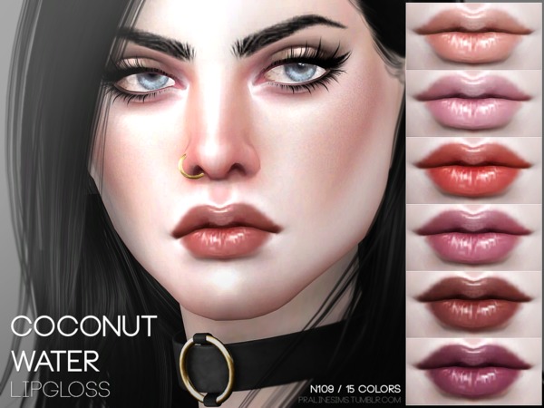 Sims 4 Coconut Water Lipgloss N109 by Pralinesims at TSR