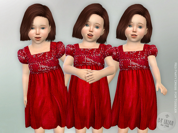 Sims 4 Red Party Dress for Toddler by lillka at TSR