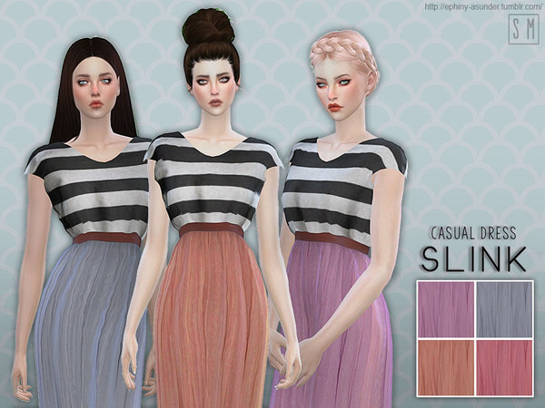 Sims 4 Slink Casual Dress by Screaming Mustard at TSR