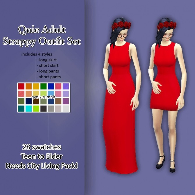 Sims 4 Strappy Outfit Set at qvoix – escaping reality