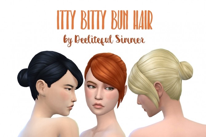 Sims 4 Itty Bitty bun hair at Deeliteful Simmer