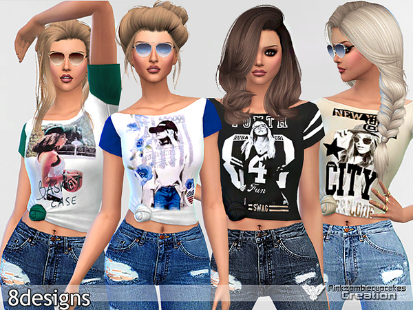 Sims 4 Graphic Tees Collection 01 by Pinkzombiecupcakes at TSR