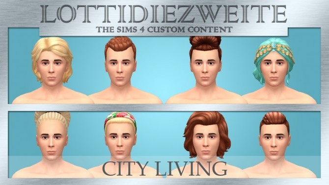 Sims 4 City Living Male Hair Recolours by lottidiezweite at SimsWorkshop
