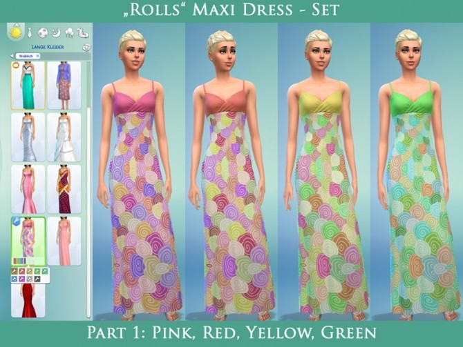 Sims 4 Rolls Dress Set 9 Choices by play jarus at Mod The Sims