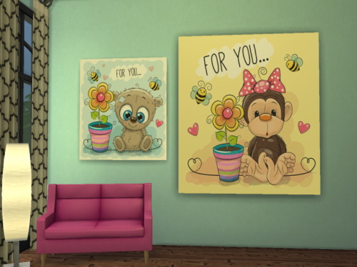 Sims 4 Valentine paintings at ChiLLis Sims