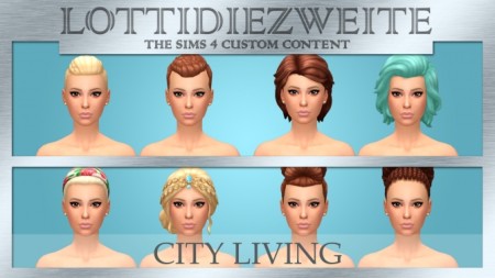 City Living female hairs recoloured by lottidiezweite at SimsWorkshop