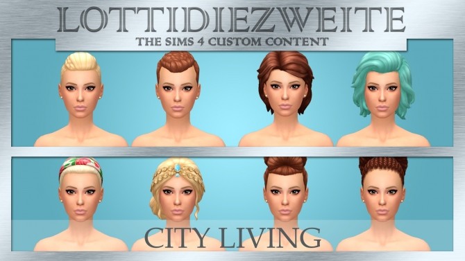 Sims 4 City Living female hairs recoloured by lottidiezweite at SimsWorkshop