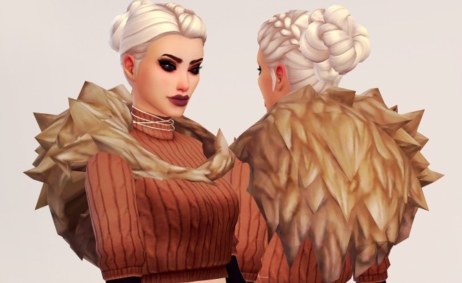 Sims 4 Fur collar conversion at Valhallan