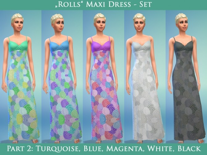 Sims 4 Rolls Dress Set 9 Choices by play jarus at Mod The Sims