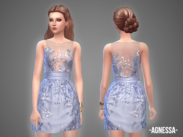 Sims 4 Agnessa dress by April at TSR