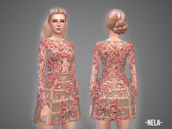 Sims 4 Nela dress by April at TSR