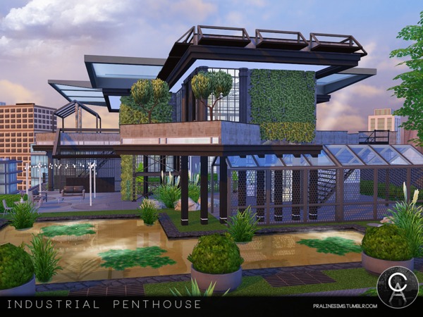 Sims 4 Industrial Penthouse by Pralinesims at TSR