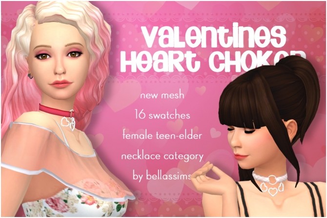 Sims 4 Valentines heart choker at Bellassims