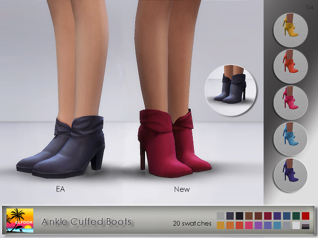 Sims 4 Ankle Cuffed Boots at Elfdor Sims
