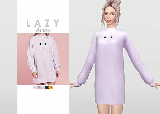 Sims 4 Lazy Dress at Waekey
