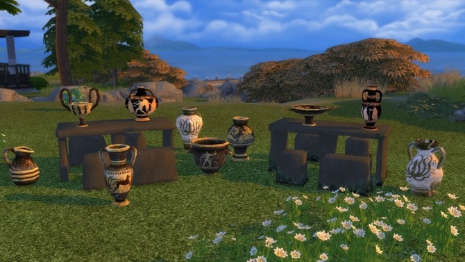 Sims 4 Titan Quest Vases by BigUglyHag at SimsWorkshop