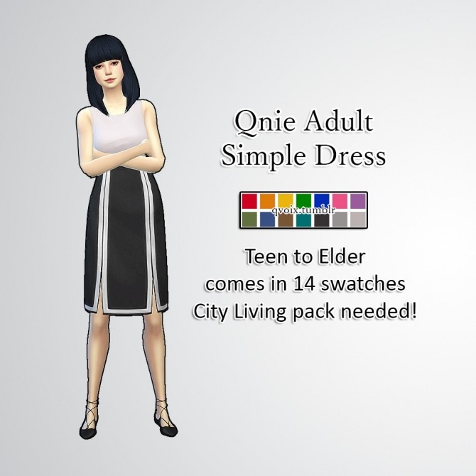 Sims 4 Qniet Simple Dress at qvoix – escaping reality