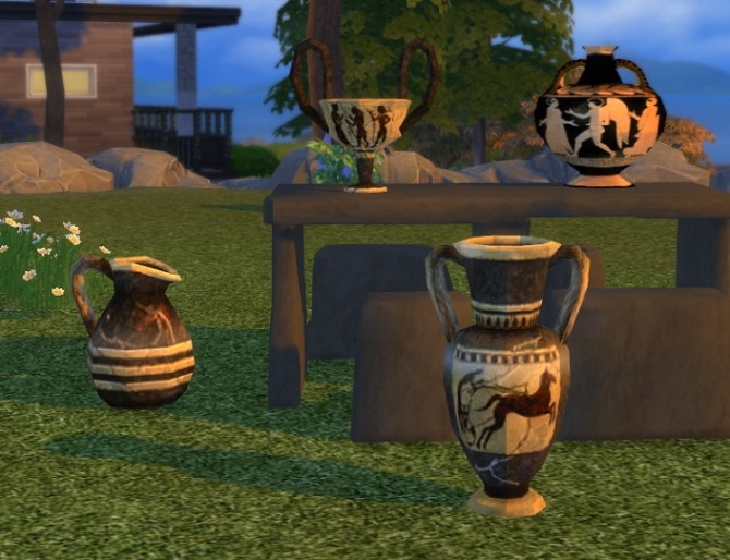 Sims 4 Titan Quest Vases by BigUglyHag at SimsWorkshop