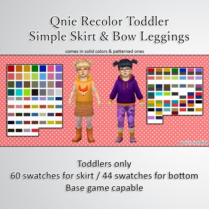 Sims 4 QR Toddler Simple Skirt & Bow Bottom at qvoix – escaping reality