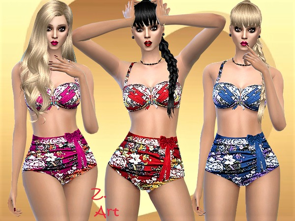 Sims 4 Retro chic swimsuit by Zuckerschnute20 at TSR
