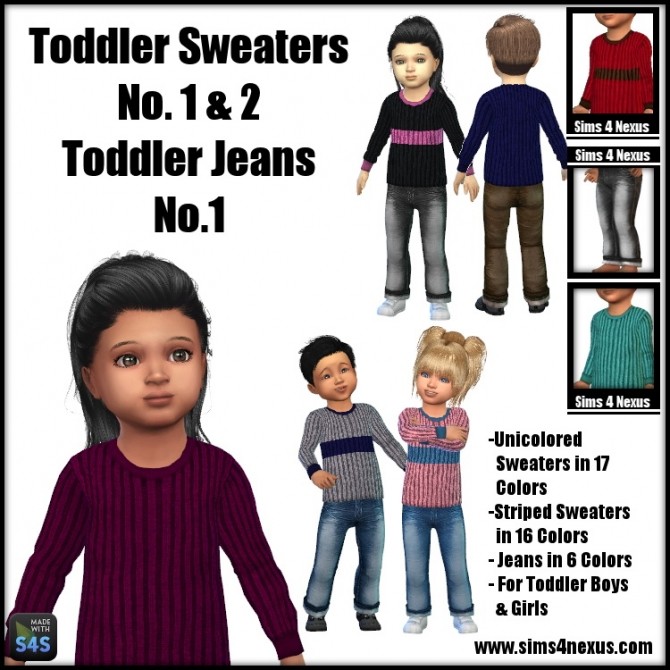 Sims 4 Toddler Sweater/Jeans Set at Sims 4 Nexus