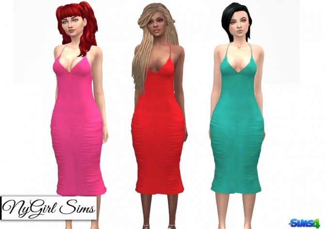 Sims 4 Ruched and Ruffled Pencil Dress at NyGirl Sims