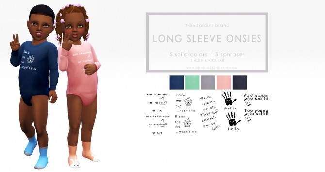 Sims 4 Tree Sprouts Long Sleeve Onesies at Onyx Sims