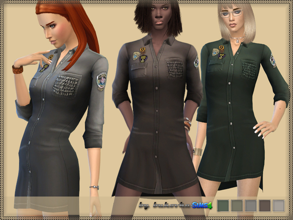 Sims 4 Military Dress by bukovka at TSR
