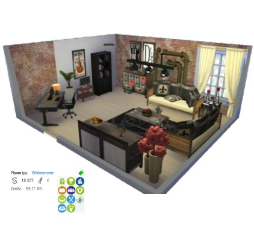 Sims 4 Living room by Oldbox at All 4 Sims