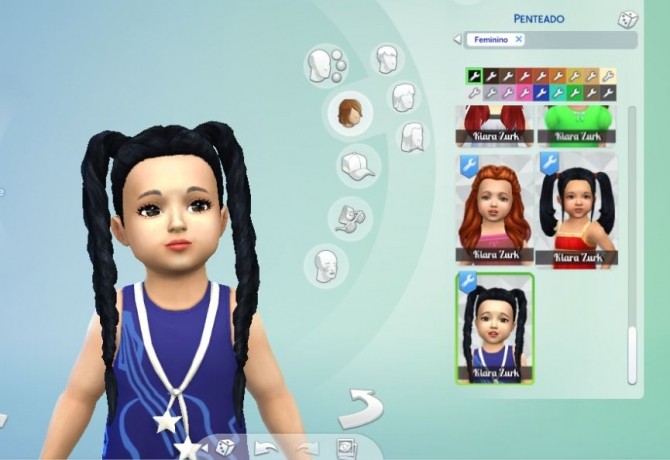 Sims 4 Long Braids for Toddlers at My Stuff