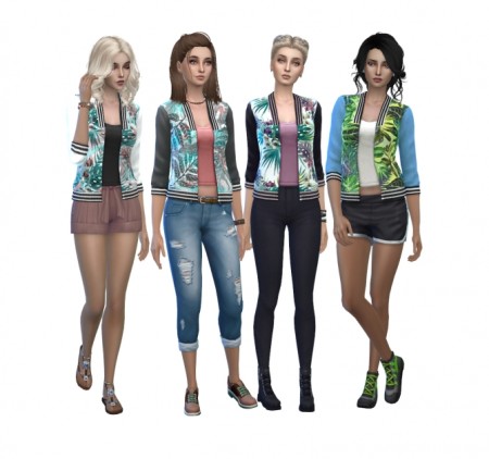 Tropical Bomber Jackets by MissCandy at Mod The Sims