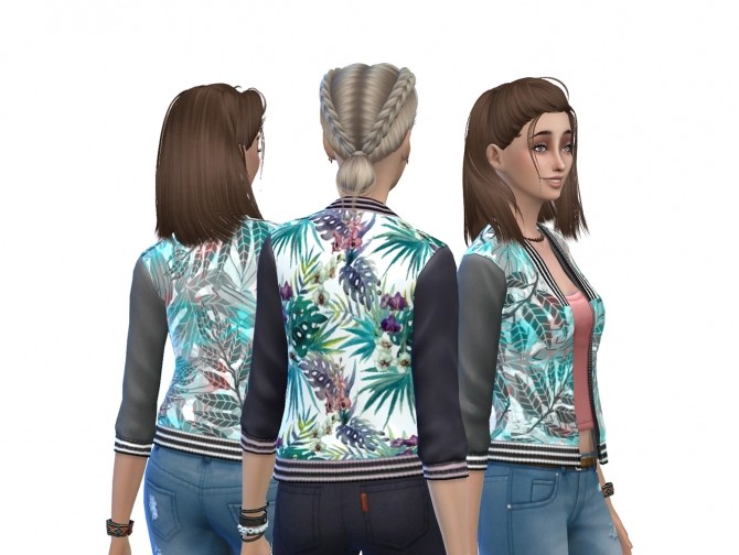 Sims 4 Tropical Bomber Jackets by MissCandy at Mod The Sims