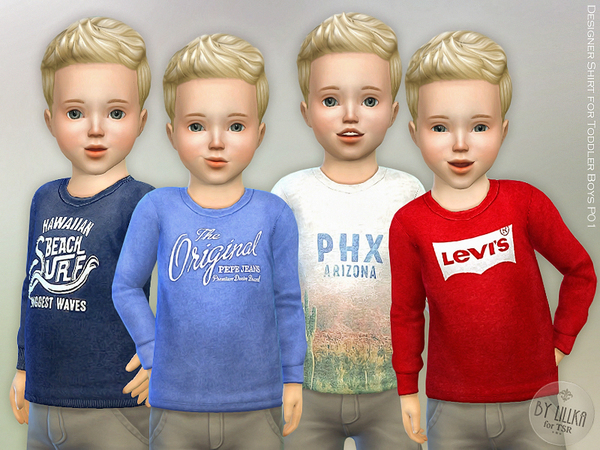 Sims 4 Designer Shirt for Toddler Boys P01 by lillka at TSR