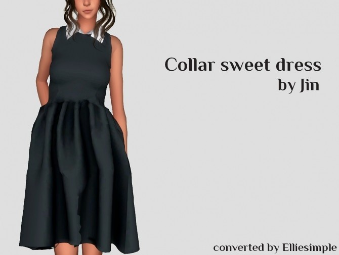 Sims 4 Collar Sweet Dress Original by Jin at Elliesimple