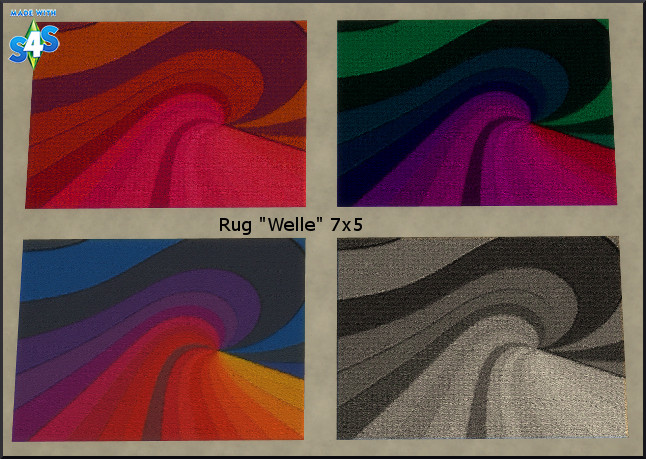 Sims 4 4 rug recolors by Christine1000 at Sims Marktplatz